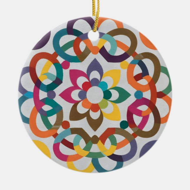 Andalusisk-marockansk mosaik julgransprydnad keramik (Framsidan)