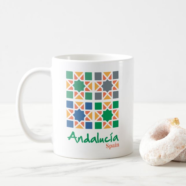 Andalusiska plattor 4 kaffemugg (Med munk)