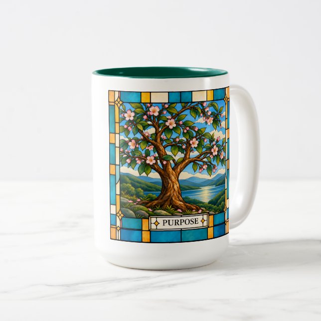 Ändamålsteckenat glas Två-Tonad mugg (Framsida höger)