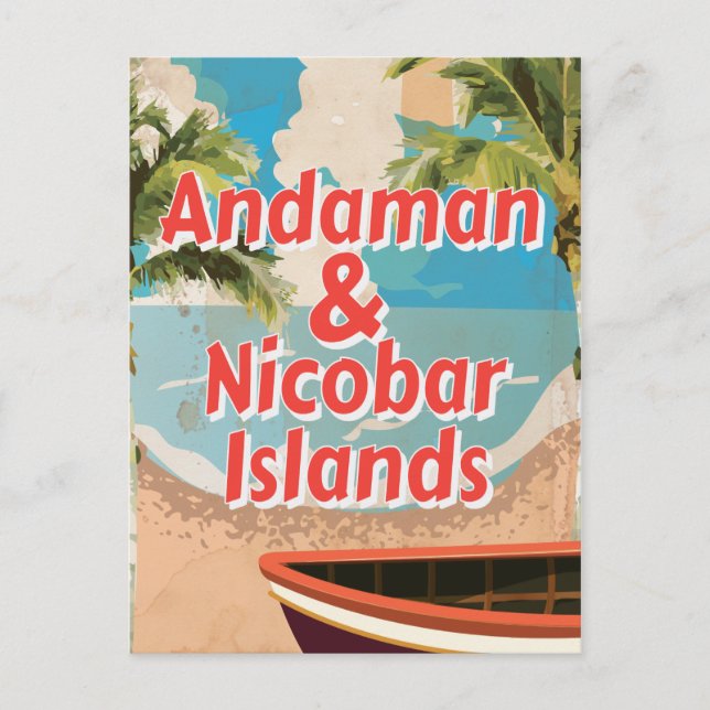 Andaman och Nicobar Island Poster semester i Vinta Vykort (Framsida)