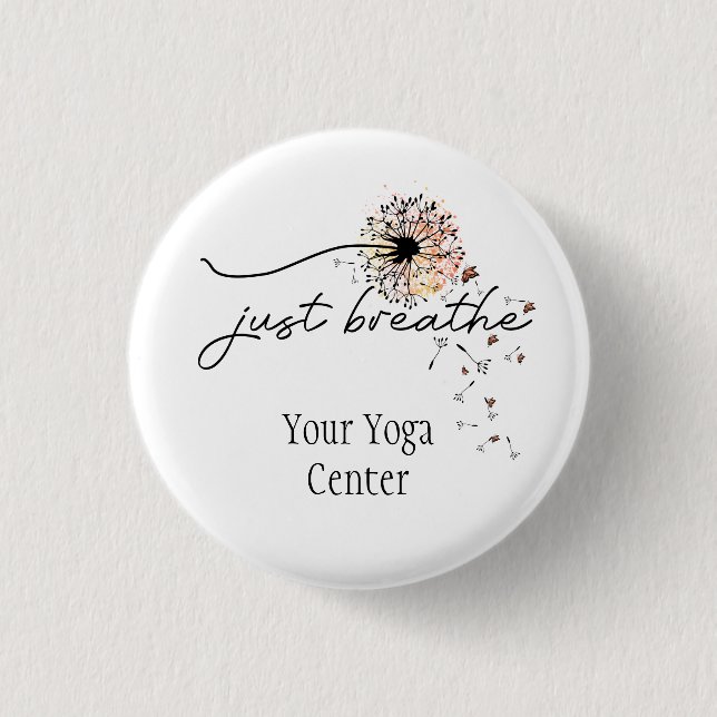 Andas bara Maskros Fjäril Inspiration Yoga  Knapp (Framsida)