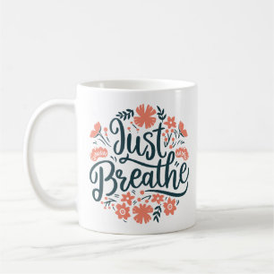 Andas bara meditationer yoga-andningscitat kaffemugg