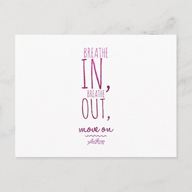 Andas in andas ut Motivational Glitter Quote Vykort (Framsida)