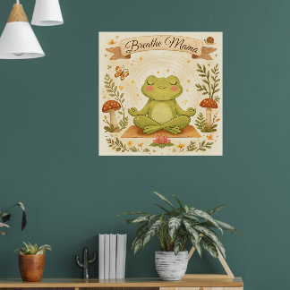 Andas Mamma Söt Groda Mindfulness Konst Poster