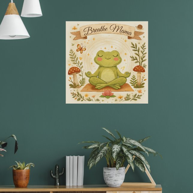 Andas Mamma Söt Groda Mindfulness Konst Poster (Vardagsrum 1)