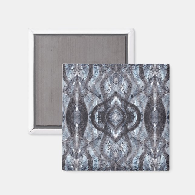Andas Mörkblå Abstrakt Akvarellkonst Magnet (Front/Back)
