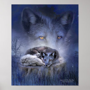 Ande av affischen/trycket för blåtträvkonst poster