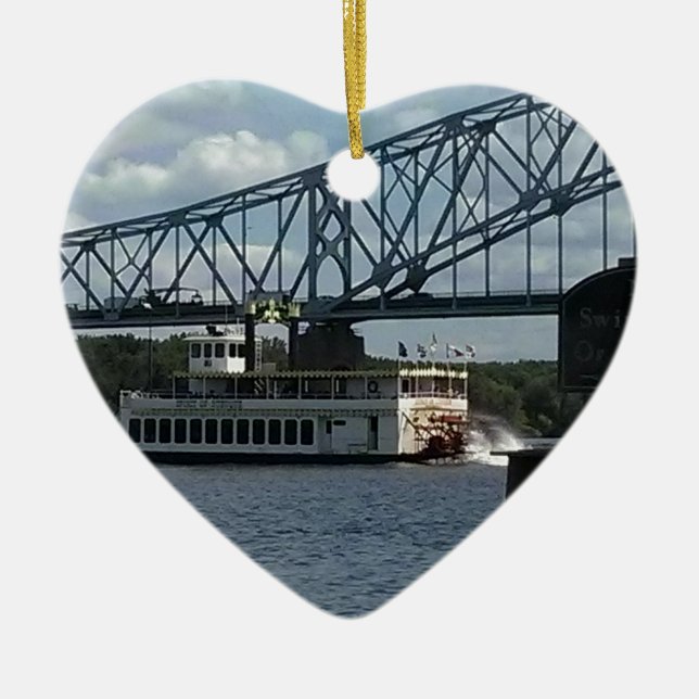 Ande av den Dubuque steamboaten Julgransprydnad Keramik (Framsidan)