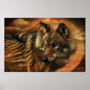 Ande av den guld- måneaffischen/trycket poster