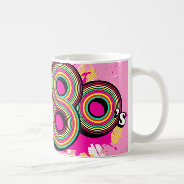 Ande av muggen för rosa logotyp för 80-talflickor kaffemugg (Höger)
