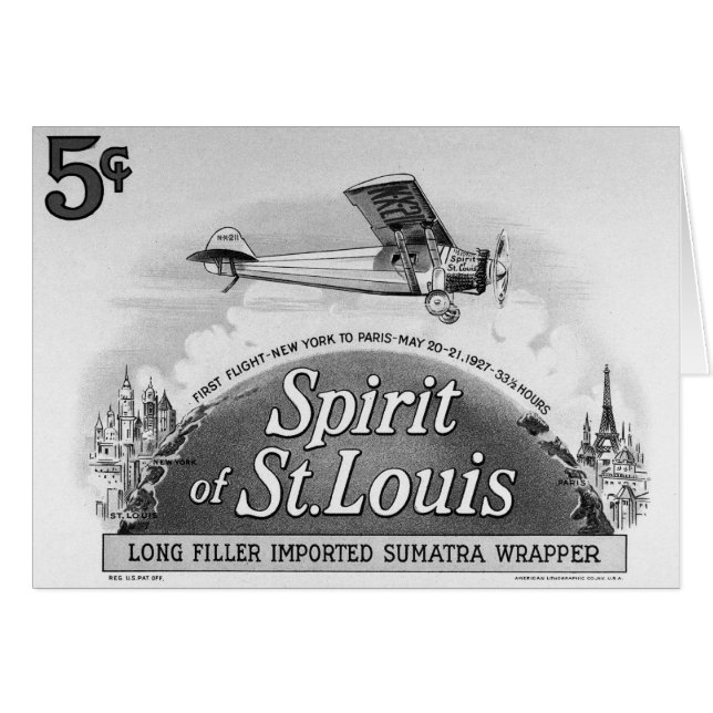 Ande av St Louis - vintagecigarromslag Hälsningskort (Framsidan Horizontal)