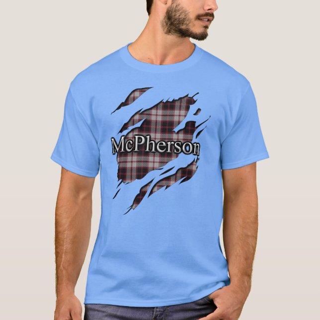 Ande för klanMcPherson MacPherson Tartan T Shirt (Framsida)