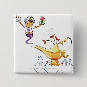 Ande i arabiska sagor som kommer med ett hus och knapp