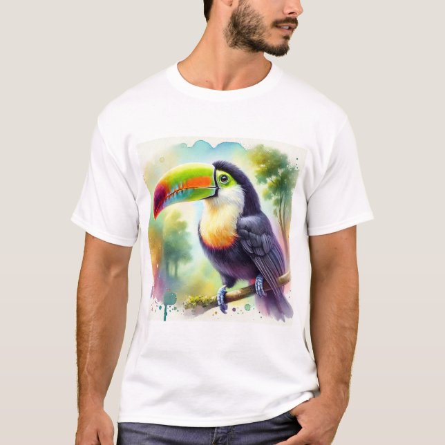 Andean grey breasted toucan 100924AREF147 - Waterc T Shirt (Framsida)