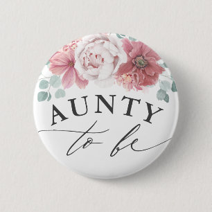 Andel att vara - Dusty Rosa Blommigt Baby Shower Knapp