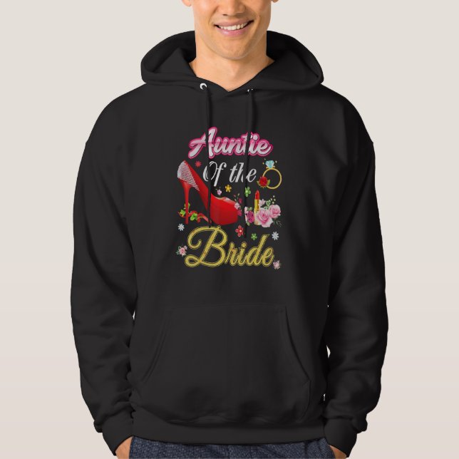Andel av den blommande Rosan i Bride Lycklig Bröll Hoodie (Framsida)