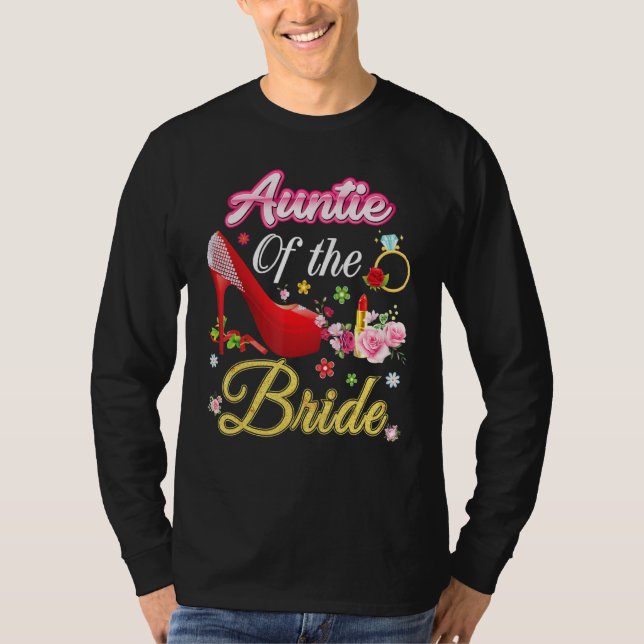 Andel av den blommande Rosan i Bride Lycklig Bröll T Shirt (Framsida)