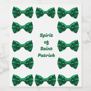 Andelen Saint patrick Vin och den mousserande Vin Vinflaska Etikett