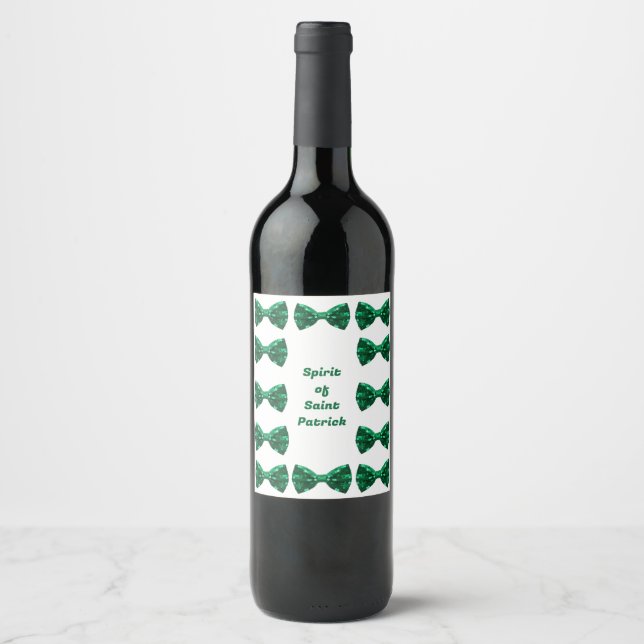 Andelen Saint patrick Vin och den mousserande Vin  Vinflaska Etikett (Framsida)