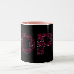 Anden av hopp (rosa text) Två-Tonad mugg
