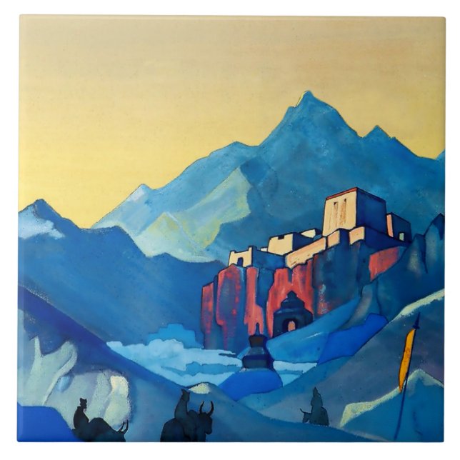 “Andens fästning” av Nicholas Roerich Kakelplatta (Framsidan)