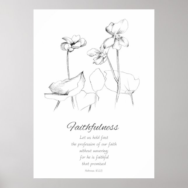 Andens frukt Hebreerbrevet 10:23 Bibelvers Poster (Framsidan)