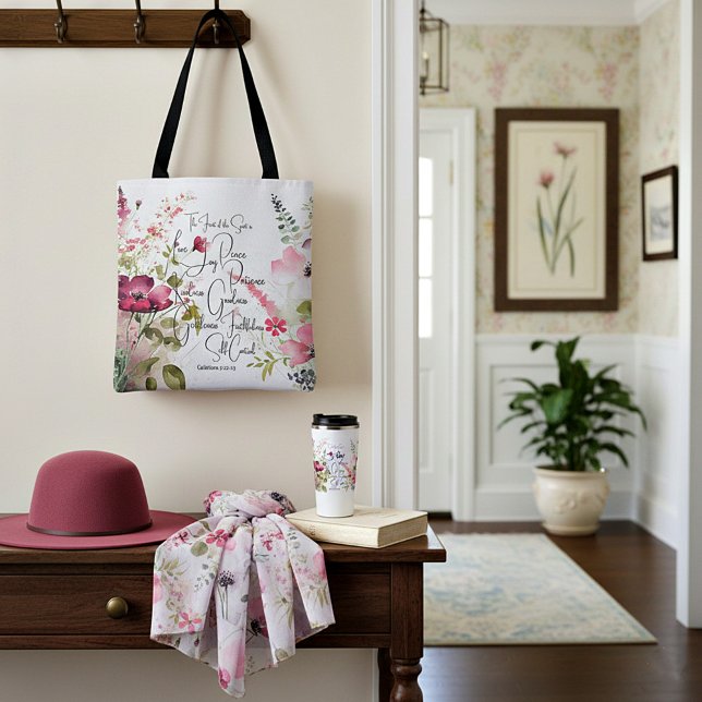 Andens frukt rosa blommig tygkasse (Skapare uppladdad)