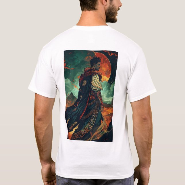 Ander - Handsome Masculine Arabiska Man med Kort H T Shirt (Baksida)