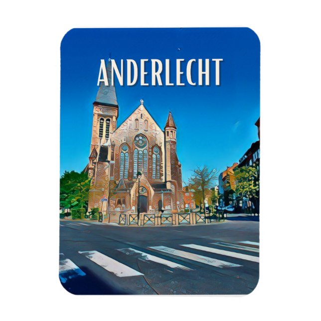 Anderlecht Belgique Photo Vintage Magnet (Vertikal)