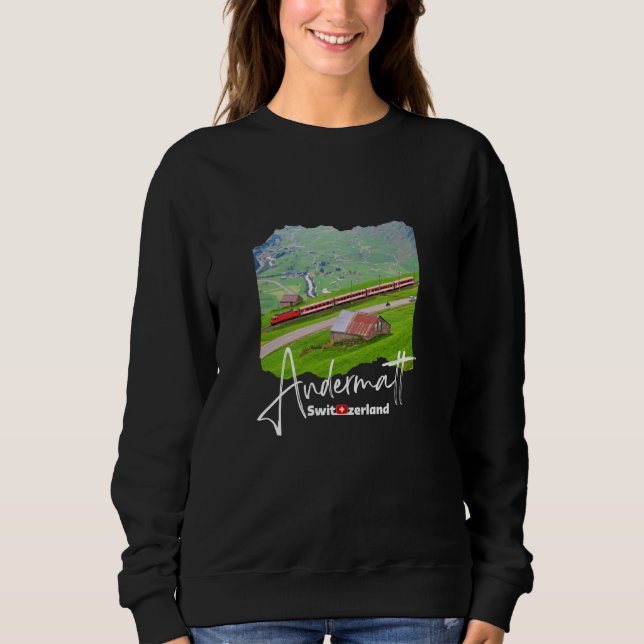 Andermatt Schweiz Hiking Andermatt T Shirt (Framsida)