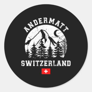 Andermatt Schweiz Ski Resort Alpernas Alpine Skiin Runt Klistermärke