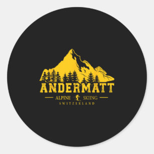 Andermatt Schweiz Ski Resort Alpine Skiing Swi Runt Klistermärke