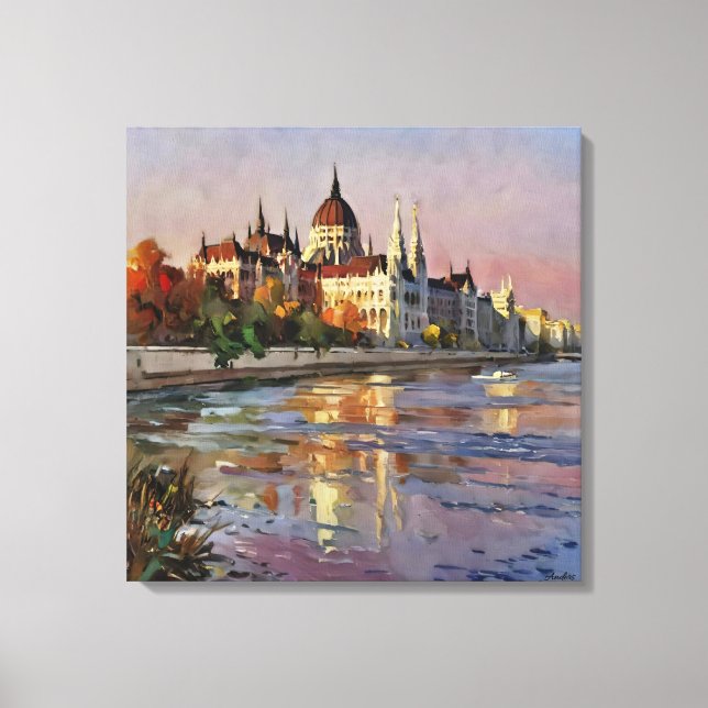 Anders Artistry "Sunset over Budapest" Canvastryck (Framsida)