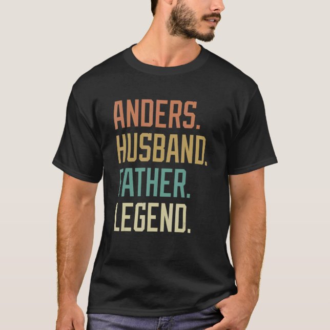 Anders Husband Father Legend Father's Day Retro T Shirt (Framsida)