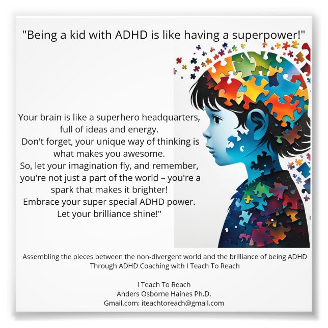 Anders OsbornePhD* Postive ADHD-attribut Poster (Framsidan)