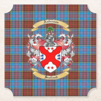 Anderson Crest w/ Anderson Tartan 6 Coasters Underlägg Papper
