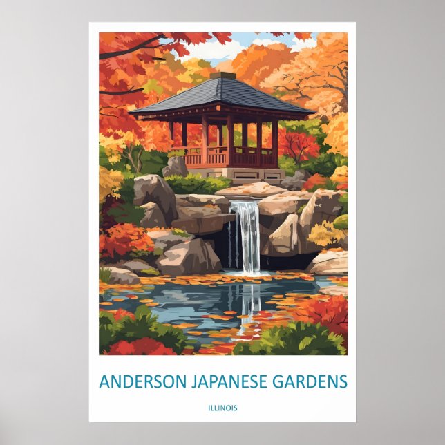 Anderson Japanese Gardens Park National Skidåkning Poster (Framsidan)