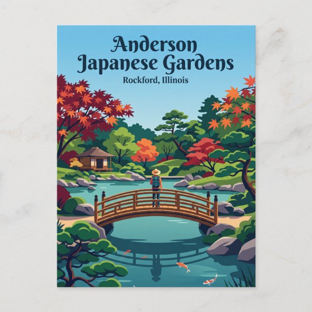 Andersons japanska trädgårdar USA Vykort (Framsida)