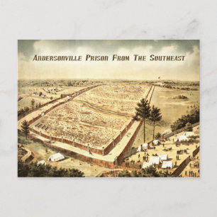 Andersonville-fängelset (Camp Sumter), flygvy Vykort