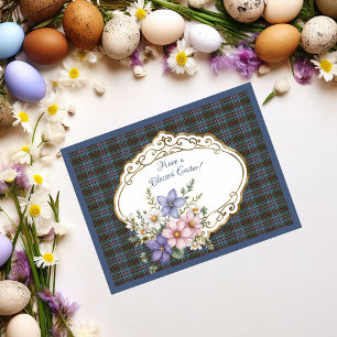 Andersson Ancient Scottish Tartan Påsk Blommigt Helg Vykort