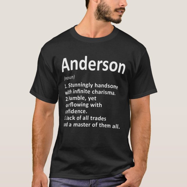 Andersson Definition Personlig Namn Funny Birthd T Shirt (Framsida)