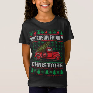 Andersson Familj Ugly jul Sweater Red Lastbil F T Shirt
