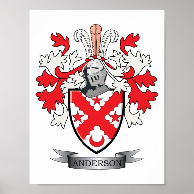 Andersson Family Crest Jackar om Arm Poster (Framsidan)