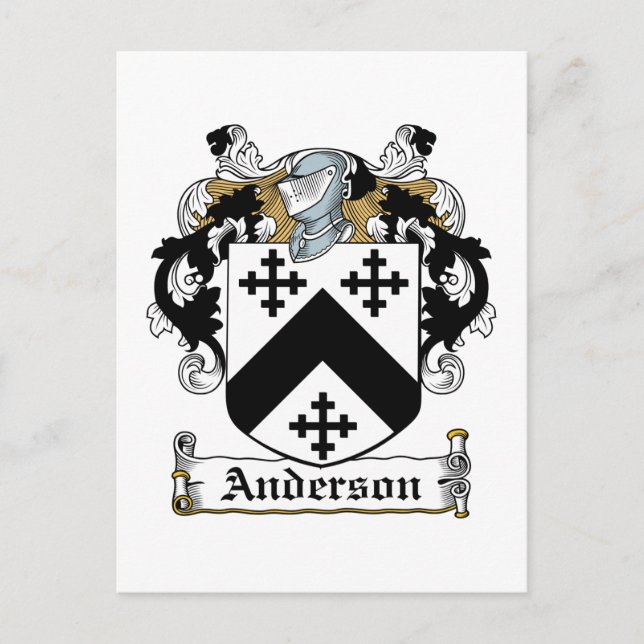 Andersson Family Crest Vykort (Framsida)