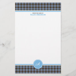 Andersson Family Tartan Light Blue Play Monogram Brevpapper