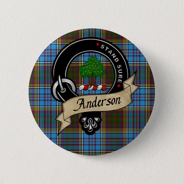 Andersson Klan Badge & Tartan Knapp (Framsida)
