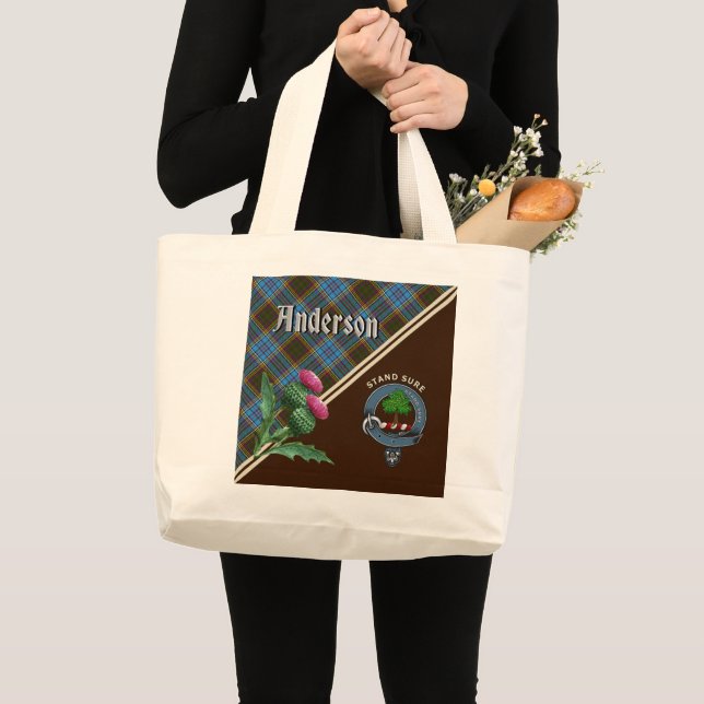 Andersson Klan Badge & Tartan Large Tote Bag Jumbo Tygkasse (Framsida (produkt))