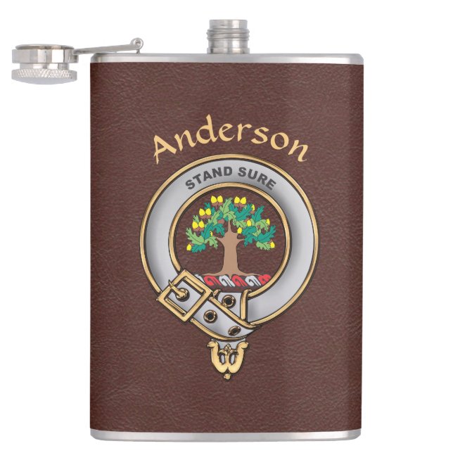 Andersson Klan Badge w/Brown Faux Leather Fickplunta (Öppnad)