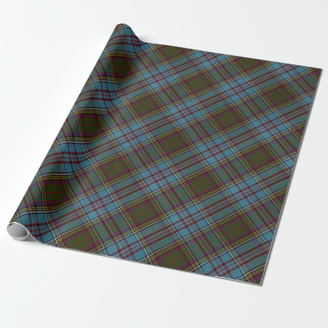 Andersson Klan Tartan Play Mönster Scottish Presentpapper (Utrullad)