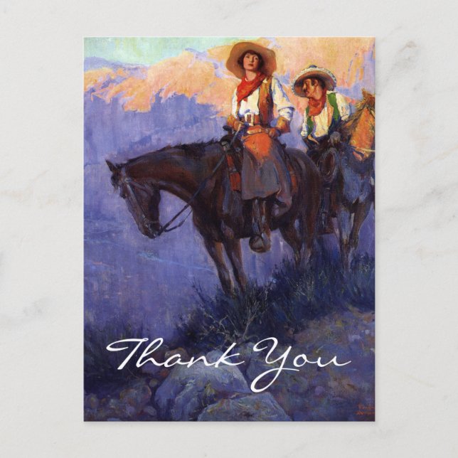 Andersson Man och Woman on Horses Vykort (Framsida)